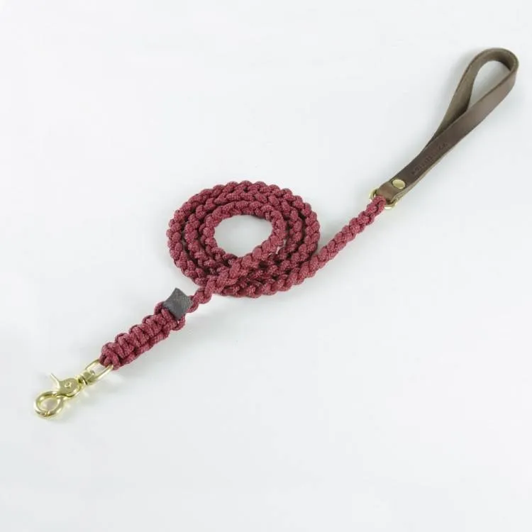 molly-and-stitch-touch-of-leather-hundeleine-redwine image 1