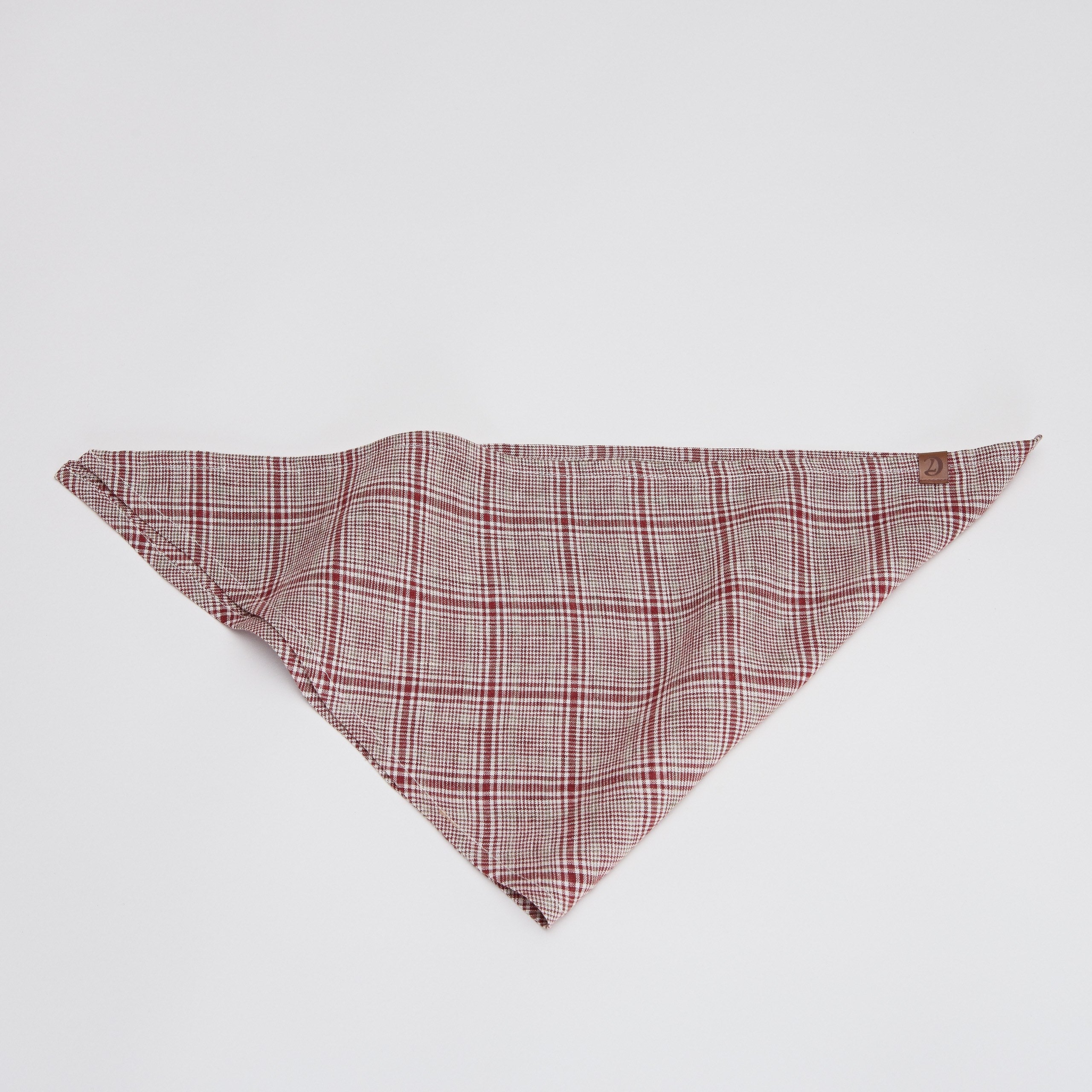 cloud7-hundehalstuch-bandana-check-red-light-green-aus-leinen image 3