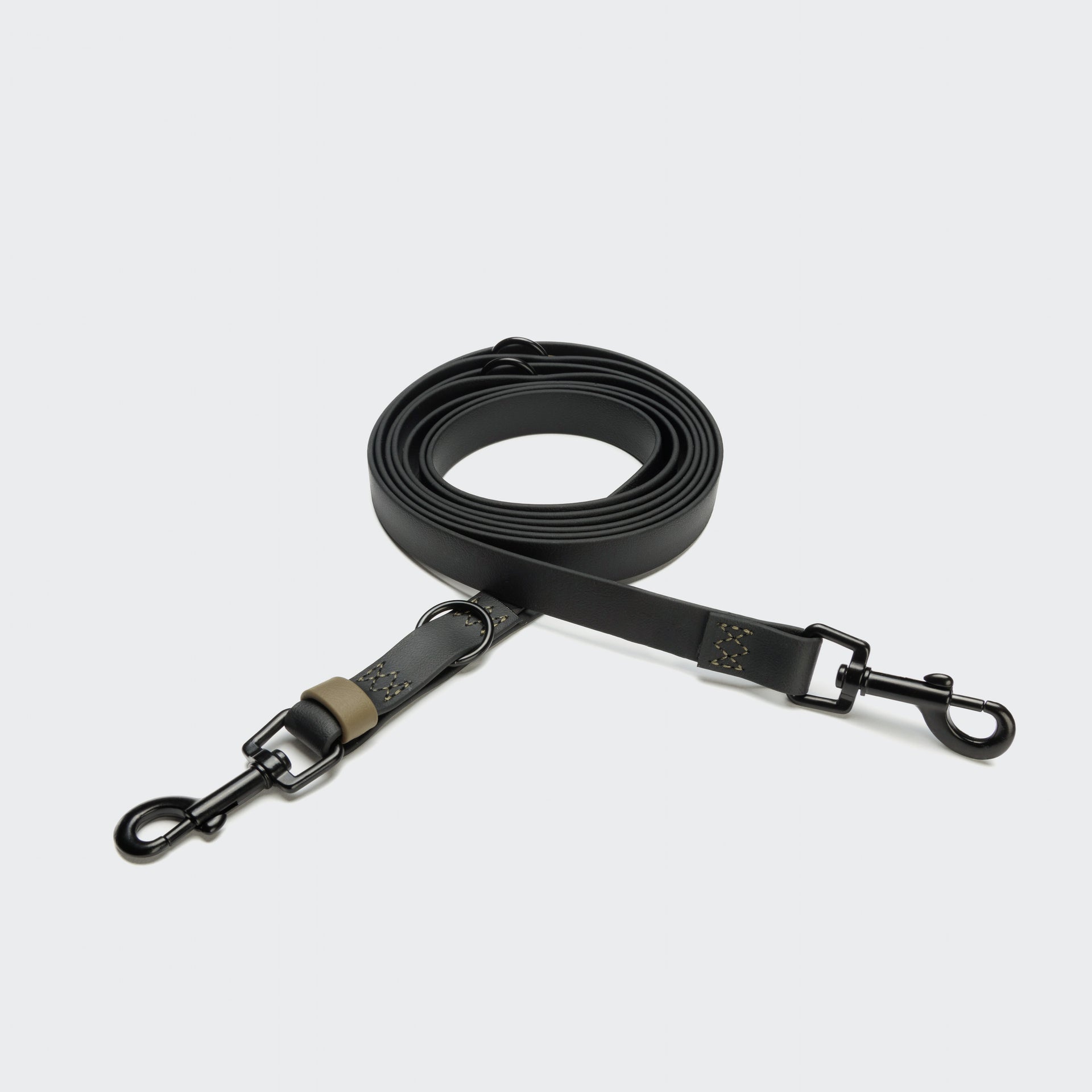 cloud7-ipanema-verstellbare-hundeleine-biothane-black-olive-2-50-m image 1