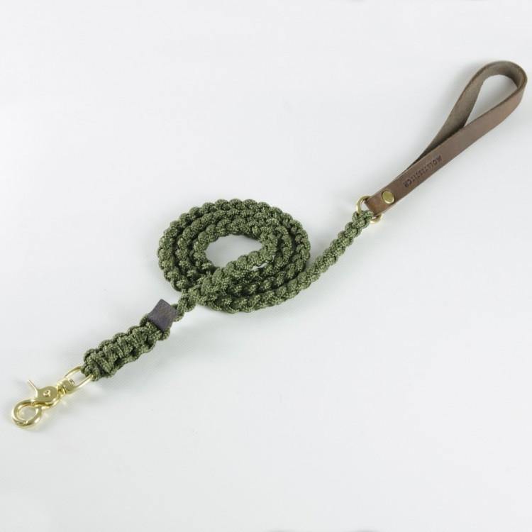 molly-and-stitch-touch-of-leather-hundeleine-military image 1