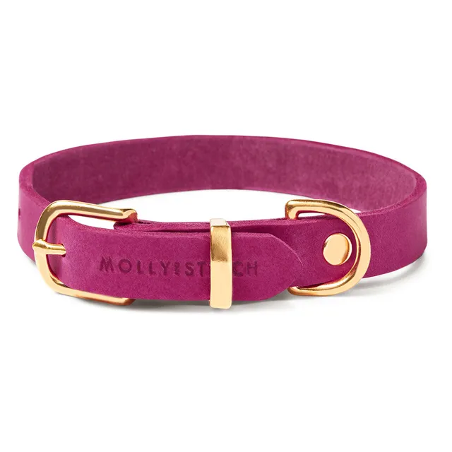molly-and-stitch-butterleder-hundehalsband-flamingo image 1