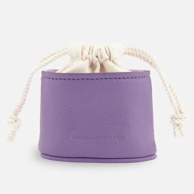 william-walker-leckerlibeutel-lavender-lila-rindsleder-mit-canvas-und-messing image 1