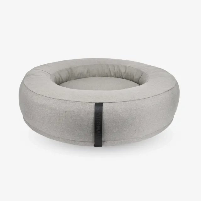 vitomalia-orthopawdic-orthop-disches-donut-hundebett-repet-linen-hellgrau image 1