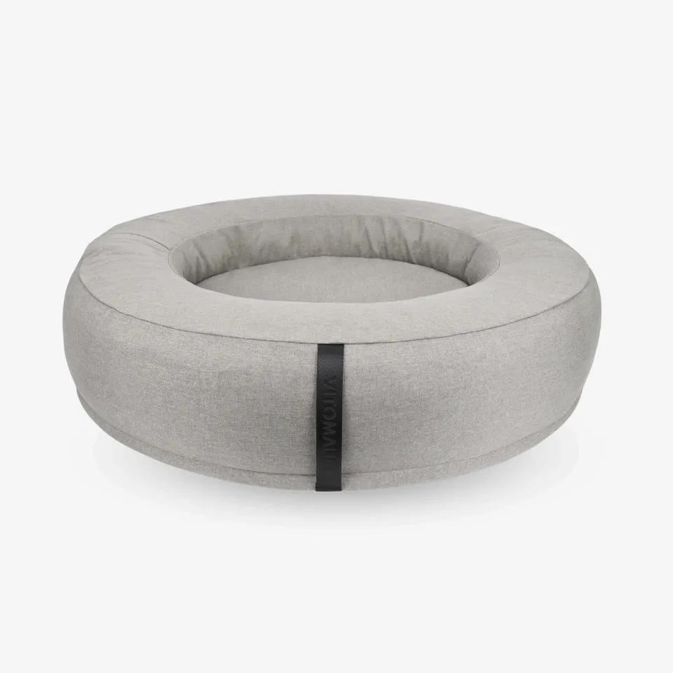 vitomalia-orthopawdic-orthop-disches-donut-hundebett-repet-linen-hellgrau image 1