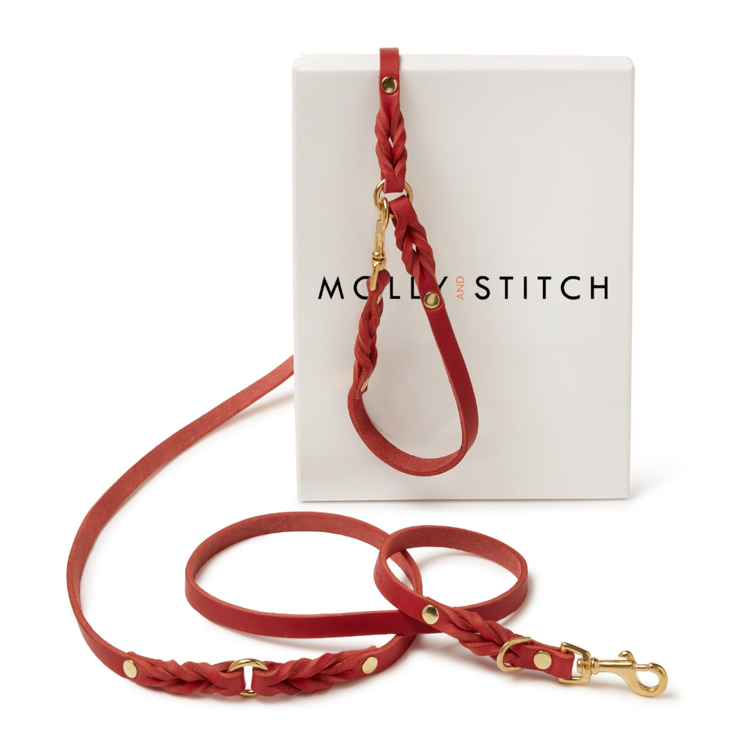 molly-and-stitch-butter-leather-hundeleine-3-fach-verstellbar-200-cm-chili-red image 1