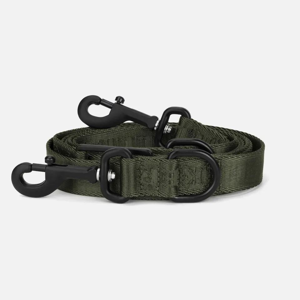 william-walker-jacquard-nylon-hundeleine-forest-dunkelgr-n-3-fach-verstellbar image 1