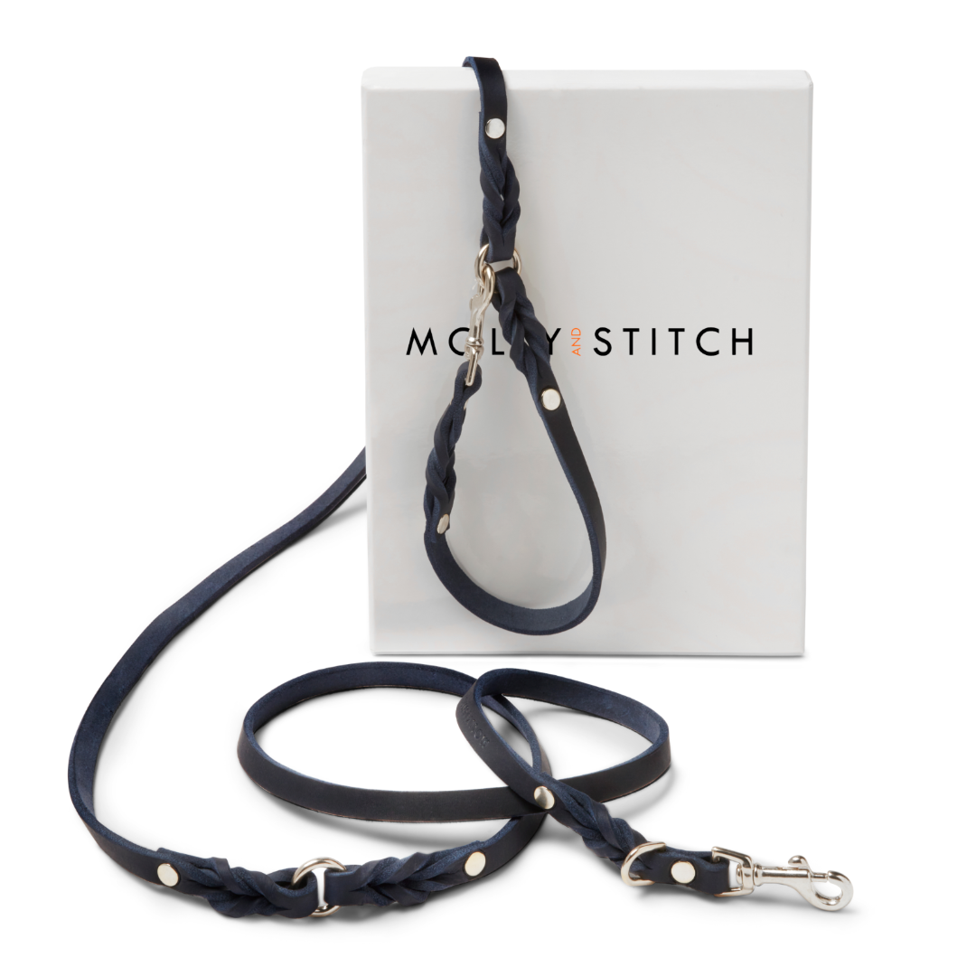 molly-and-stitch-butter-leather-hundeleine-3-fach-verstellbar-200-cm-navy-blue image 3