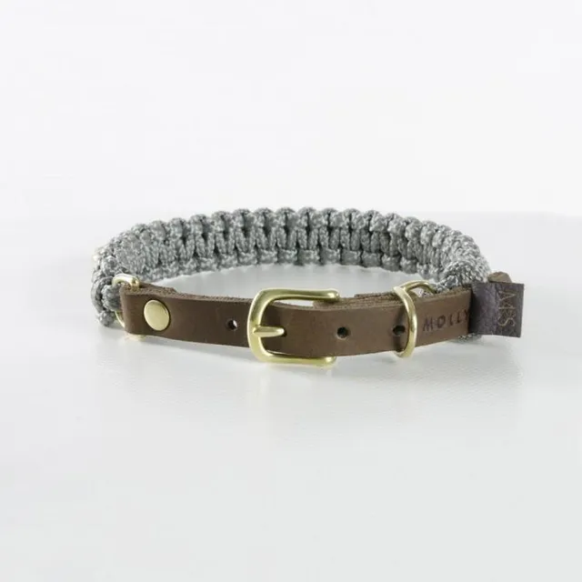 molly-and-stitch-touch-of-leather-hundehalsband-grey image 1