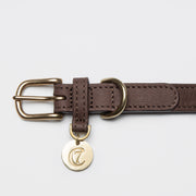 cloud7-hundehalsband-tiergarten-mocca-lederhalsband-mit-messing image 2