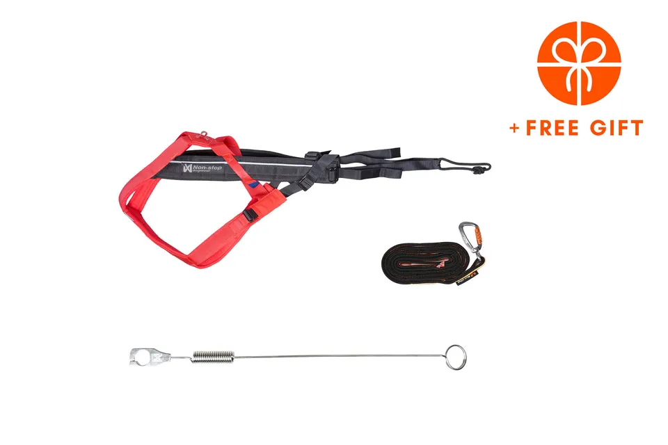 non-stop-dogwear-biking-kit-pink-gray-bikej-ring-set-mit-freemotion-harness-5-0 image 1