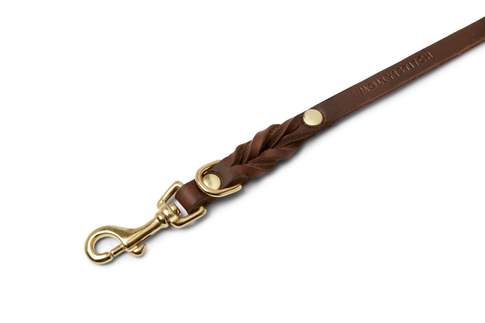 molly-and-stitch-butter-leather-3x-verstellbare-hundeleine-classic-brown-lederle image 6